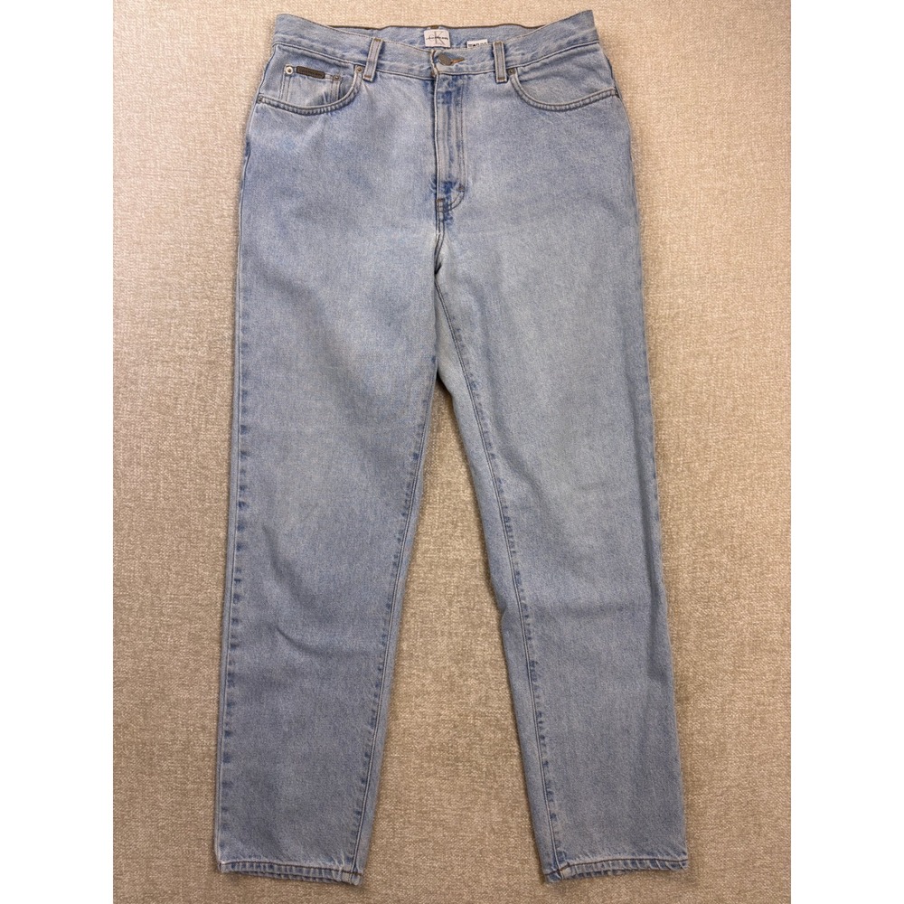 Vintage Calvin Klein Jeans Womens 12 Easy Fit High Rise Straight Leg Light Wash
